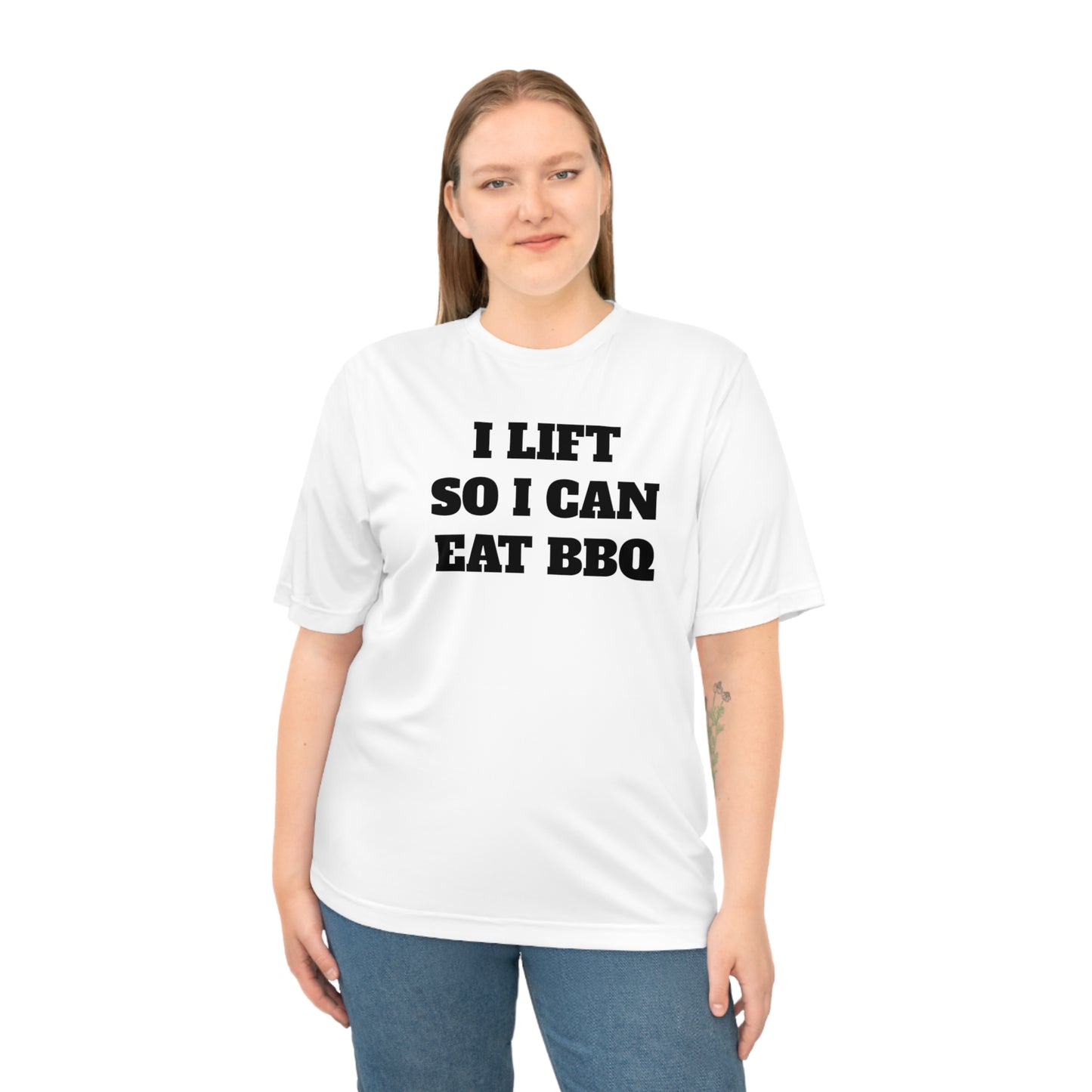 I Lift So I Can Eat BBQ Premium Performance Dri-fit T-shirt