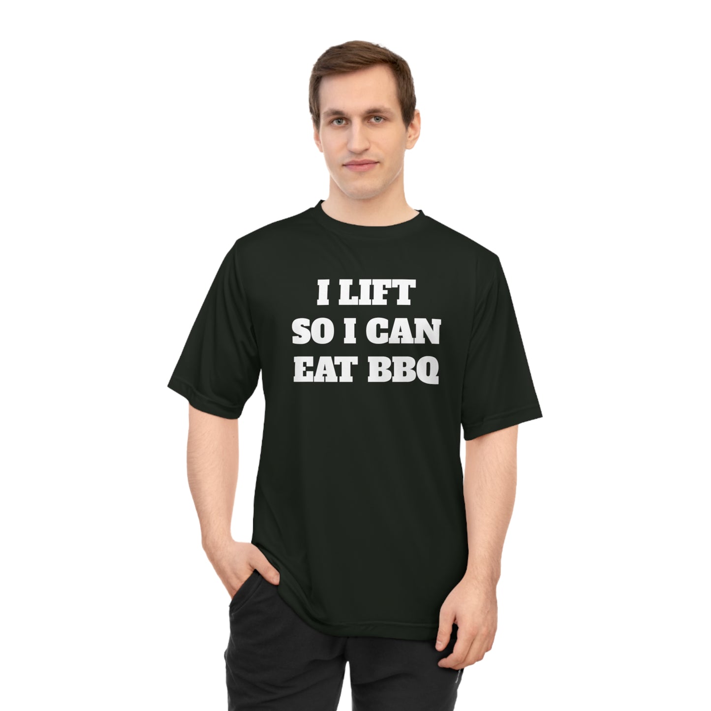 I Lift So I Can Eat BBQ Premium Performance Dri-fit T-shirt
