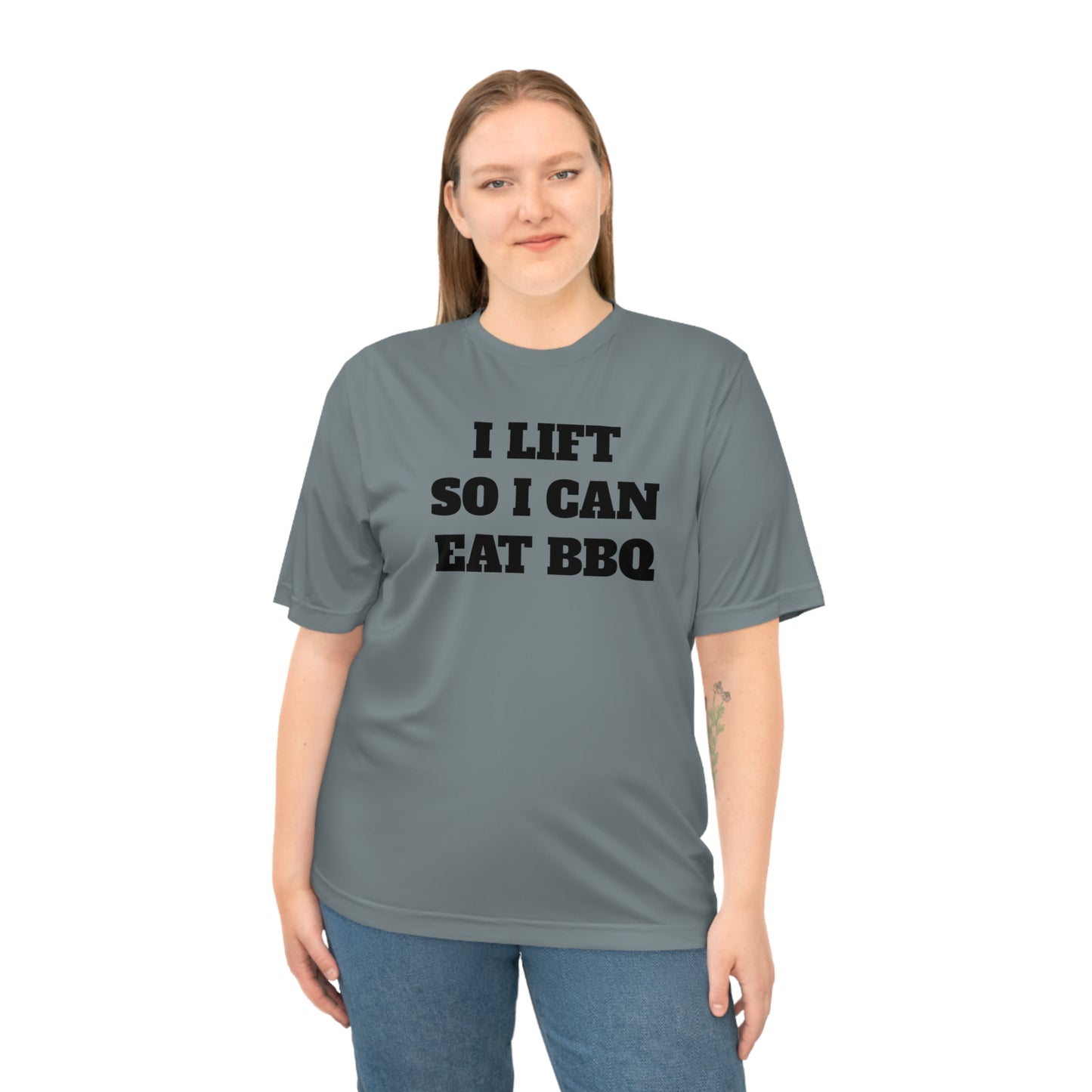 I Lift So I Can Eat BBQ Premium Performance Dri-fit T-shirt