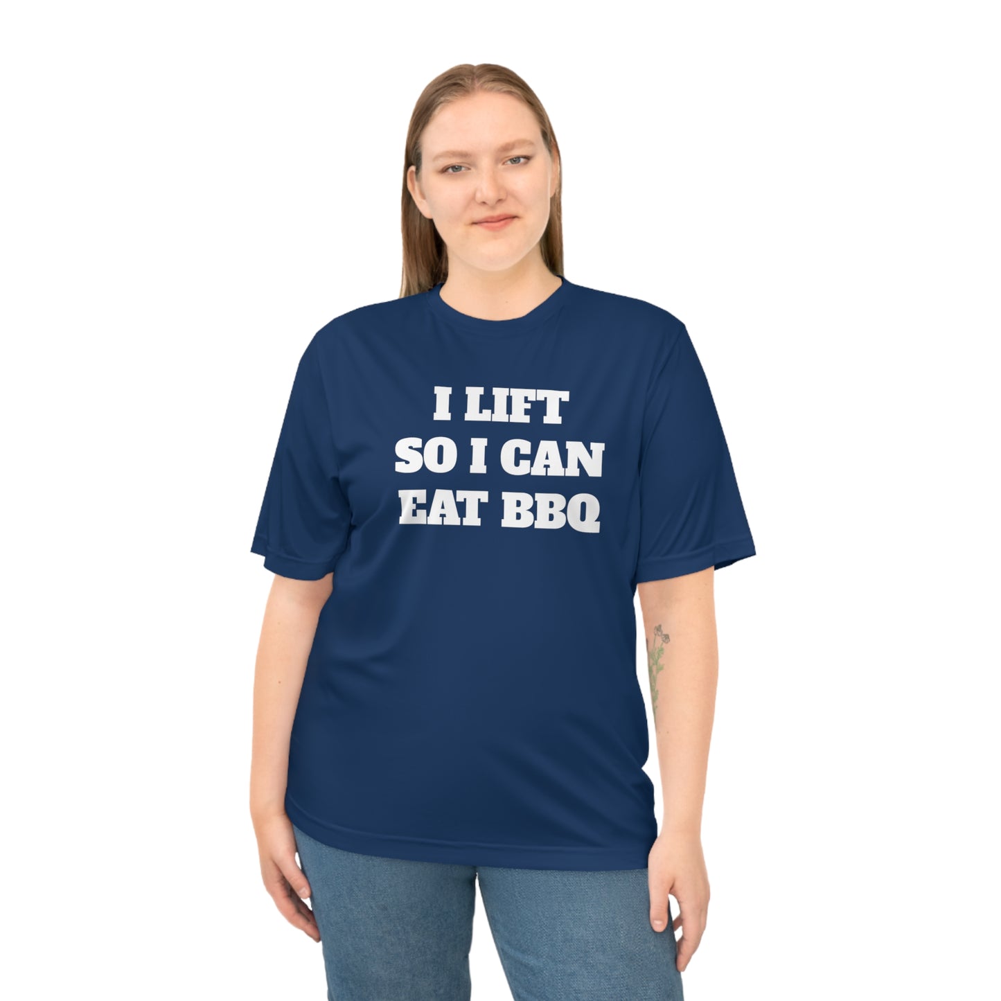 I Lift So I Can Eat BBQ Premium Performance Dri-fit T-shirt