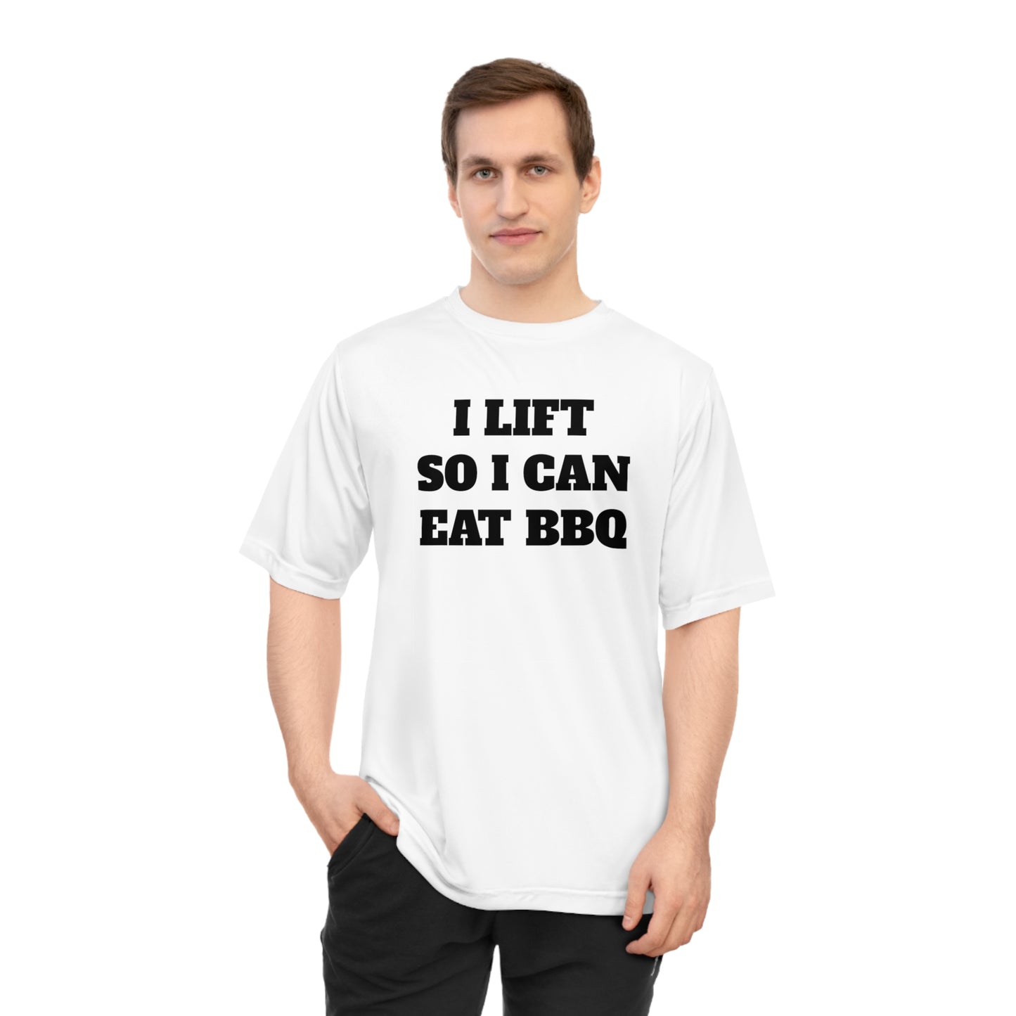 I Lift So I Can Eat BBQ Premium Performance Dri-fit T-shirt