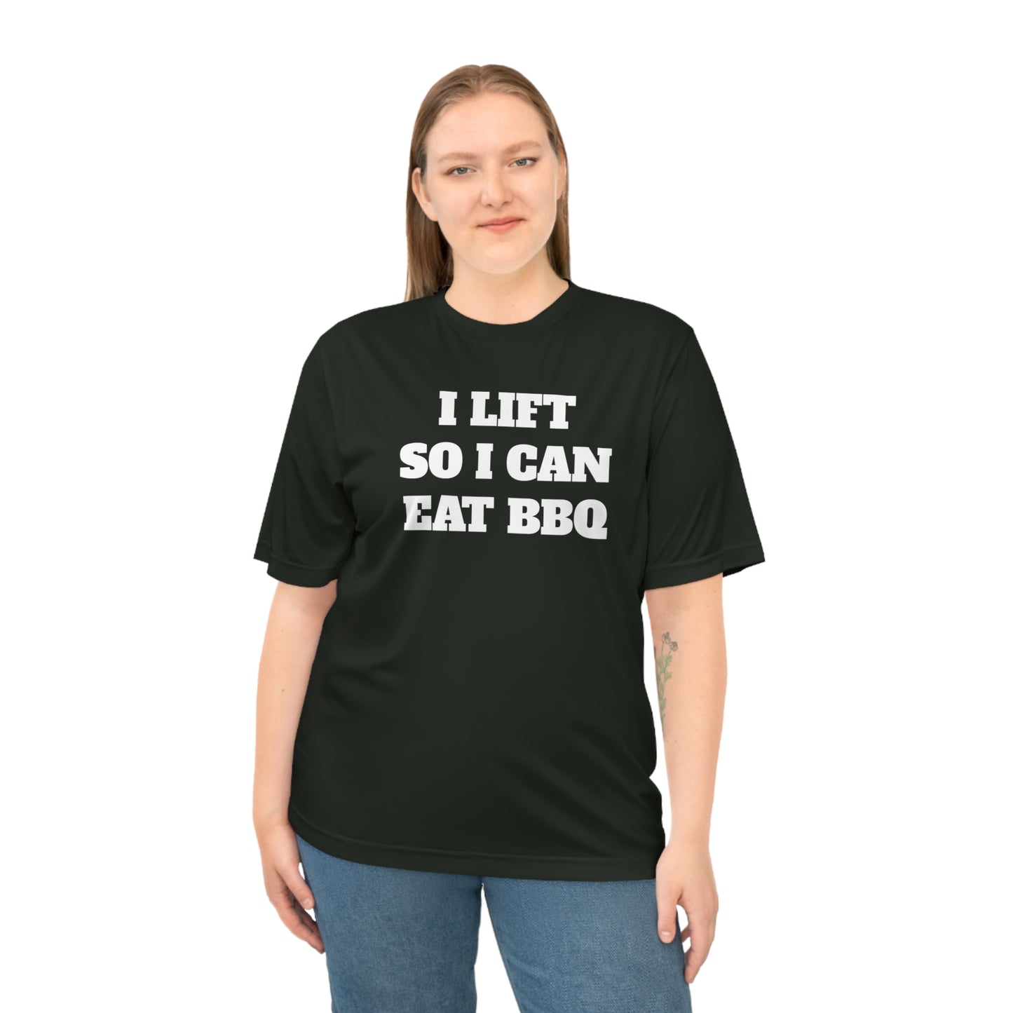 I Lift So I Can Eat BBQ Premium Performance Dri-fit T-shirt