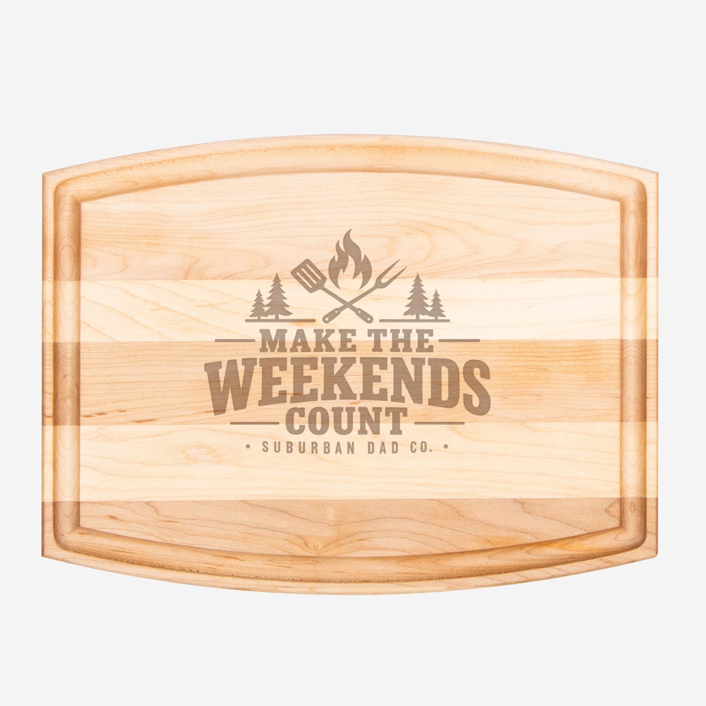 Arched Wood Cutting Board with Groove - 12" x 9"