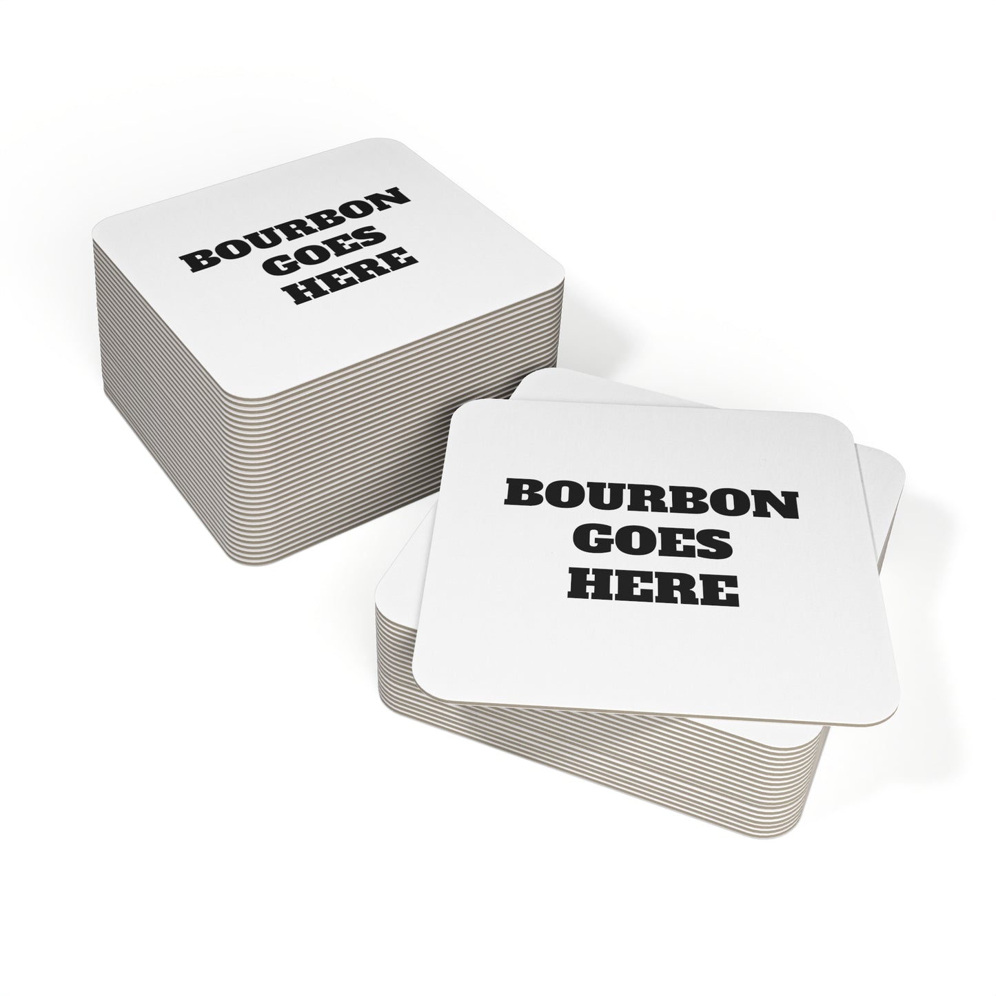 Bourbon Goes Here Paper Coasters (50, 100 pcs)