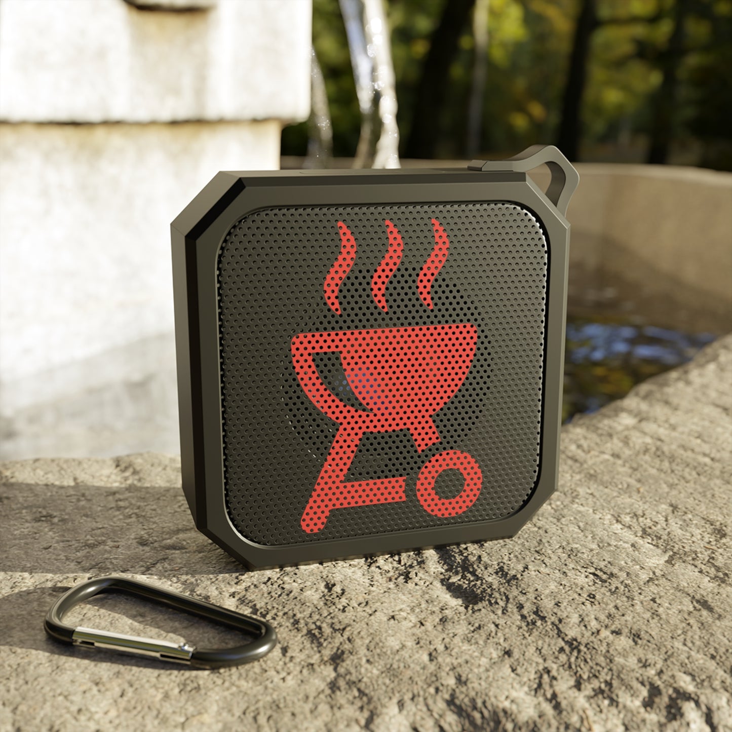 Suburban Dad co. Red Grill Logo Blackwater Outdoor Bluetooth Speaker