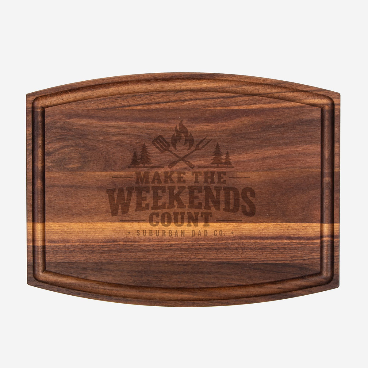 Arched Wood Cutting Board with Groove - 12" x 9"