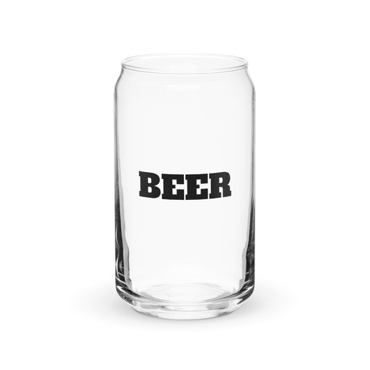 Beer labeled Can-shaped premium glass